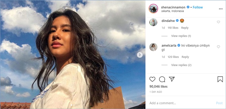 para selebriti cantik memberikan komentar di unggahan shenina cinnamon