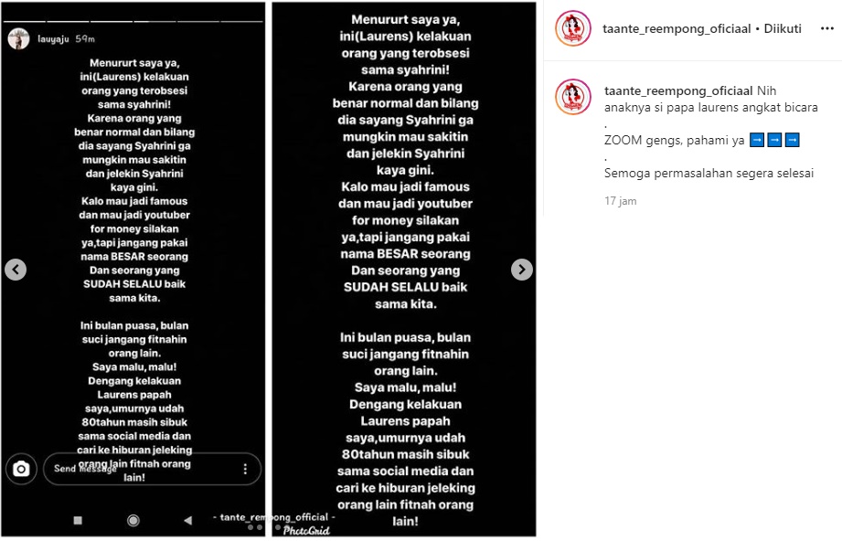 Anak Kandung Laurens Berpihak ke Syahrini, Sebut Sang Ayah Terobsesi dengan Istri Reino Barack