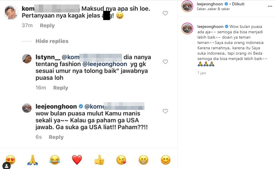Dimaki Seorang Netizen, Begini Isi Hati Lee Jeong Hoon Tentang Indonesia