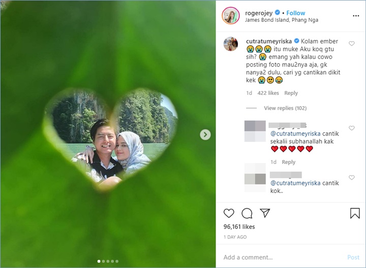 cut meyriska memarahi roger danuarta karena post foto pose jelek