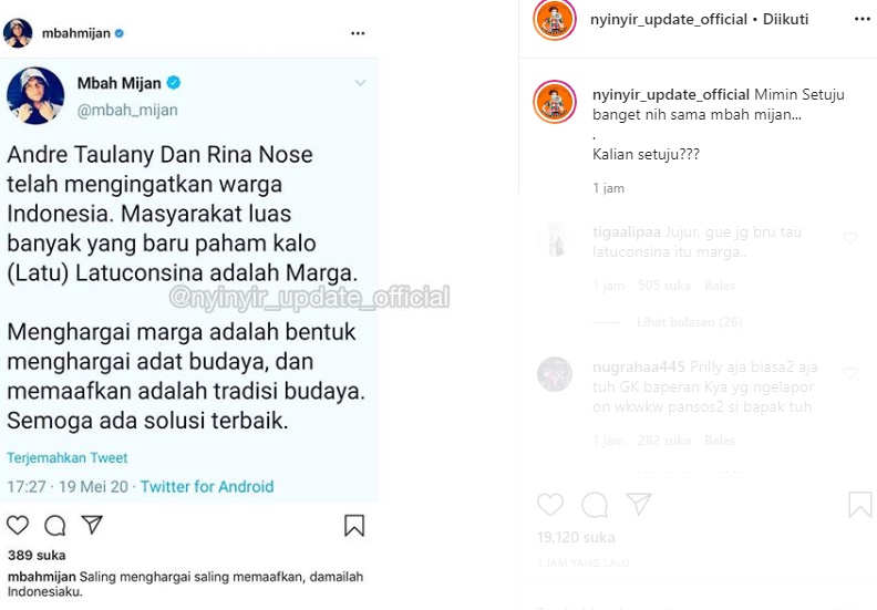 Turut Komentari Kasus Andre Taulany dan Rina Nose, Mbah Mijan Tulis Harapan Begini