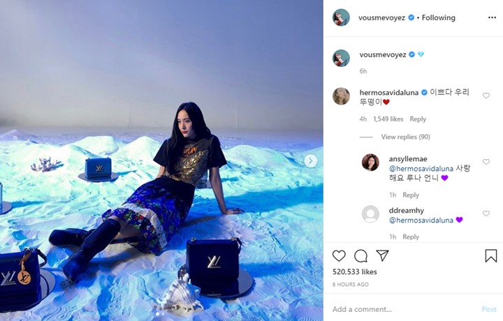 Bak Berlian, Krystal f(x) Dapat Sanjungan Selangit Dari Luna di Potret Ini