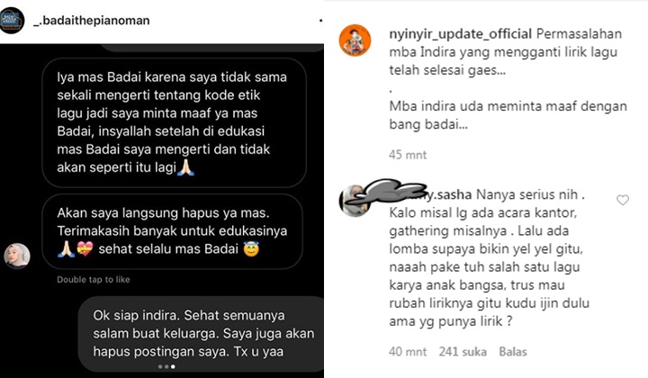 Isi Pesan Permintaan Maaf Indira Kalistha Diunggah Badai Eks Kerispatih, Netter Justru Kasihan