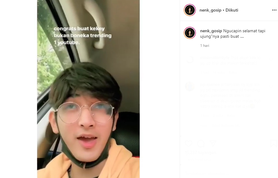 Rio Ramadhan Nongol Ucapkan Selamat Kekeyi Trending 1 di YouTube, Tuai Kecurigaan Miring Publik