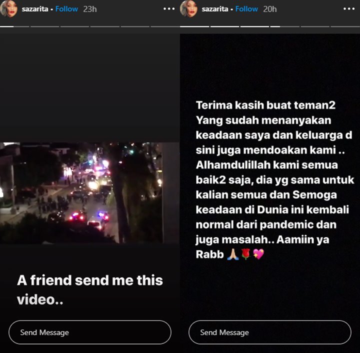 Sarah Azhari Kabarkan Kondisinya di LA Pasca Demo Terkait Kasus George Floyd yang Berujung Rusuh