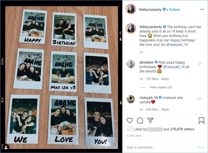 riza syah dan febby rastanty mempunyai panggilan manis untuk masing-masing