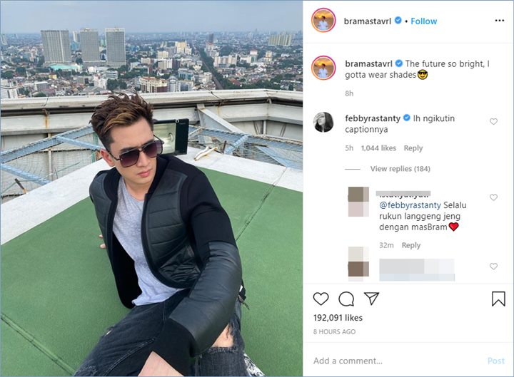 febby rastanty memarahi verrell bramasta di instagram