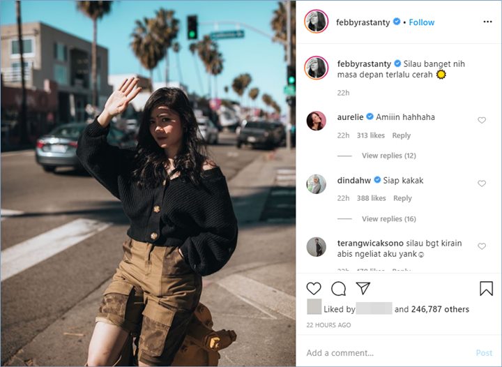 unggahan terbaru febby rastanty di instagram