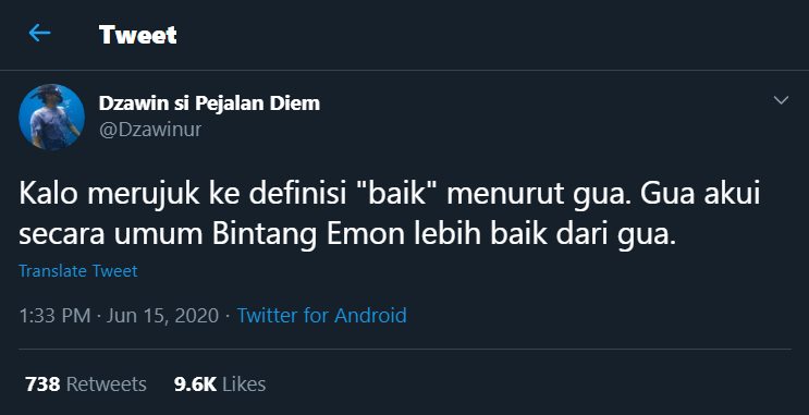 dzawin nur menceritakan mengenai perilaku bintang emon