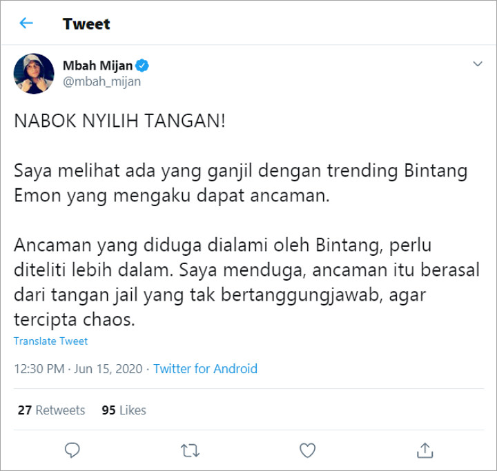 Mbah Mijan Ungkap Ada Sesuatu yang Ganjil dengan Kasus Bintang Emon, Singgung Soal Tangan Jahil