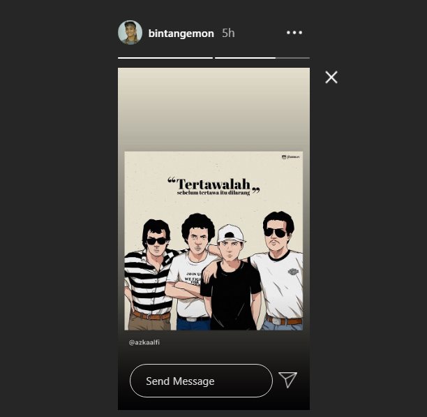 bintang emon mengapresiasi ilustrasi yang digambarkan warganet bersama dengan warkop