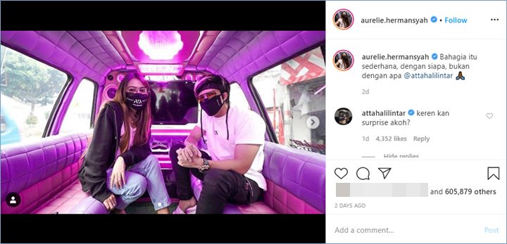 interaksi aurel hermansyah dan atta halilintar di kolom komentar mencuri perhatian