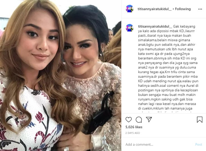 Titisan Nyai Ratu Kidul Bongkar Alasan Krisdayanti Lebih Pilih Bela Suami Ketimbang Aurel-Azriel