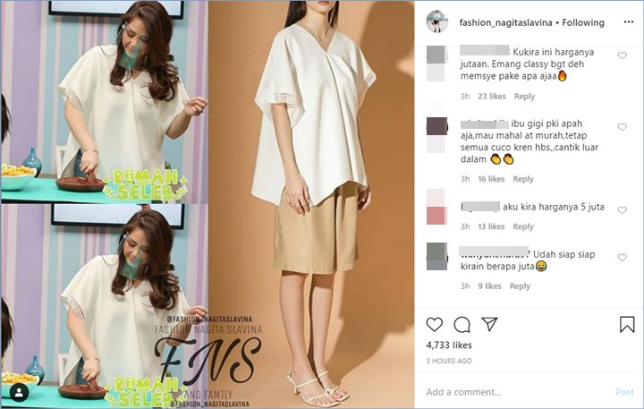 nagita slavina tidak percaya lantaran dianggap mengenakan pakaian yang murah