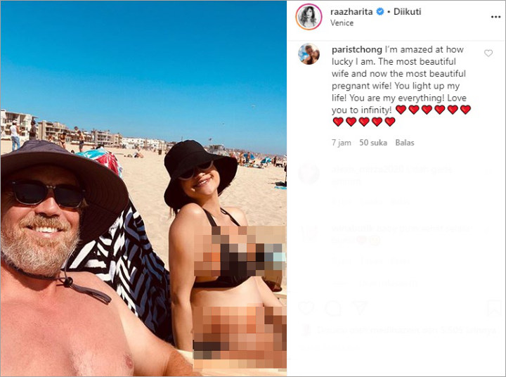 Diprediksi Lahiran Akhir Agustus, Baby Bump Rahma Azhari Terpampang Nyata Kala Berbikini di Pantai