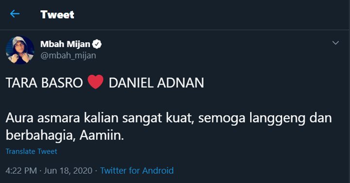 mbah mijan mengungkapkan pendapatnya mengenai asmara dari tara basro dan daniel adnan yang saat ini tengah menjadi pusat perhatian