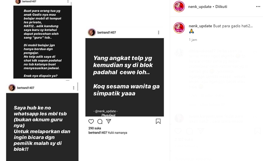Hati-hati, Adik Kandung Bertrand Antolin Dapat Pelecehan Seksual Saat Ikut Les Privat Setir Mobil