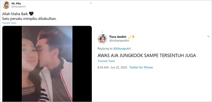 Kiky Saputri Pamer Dicium Verrell Bramasta, Tiara Andini: Awas Aja Jungkook Sampai Tersentuh Juga!