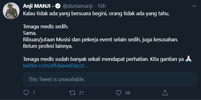 anji memberikan kritik pada video konser dangdut di wisma atlet