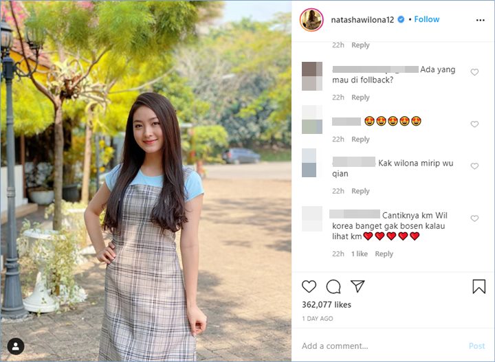 natasha wilona disebut mirip dengan aktris ternama asal Tiongkok di potret terbaru yang dibagikan