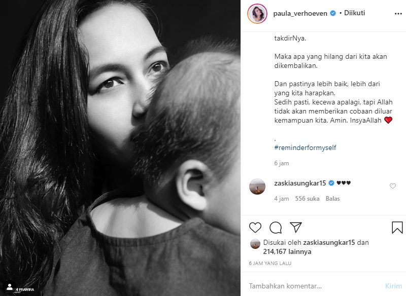 Singgung Hidup Cuma Sementara, Catatan Paula Verhoeven Ini Dapat ‘Hati’ dari Zaskia Sungkar