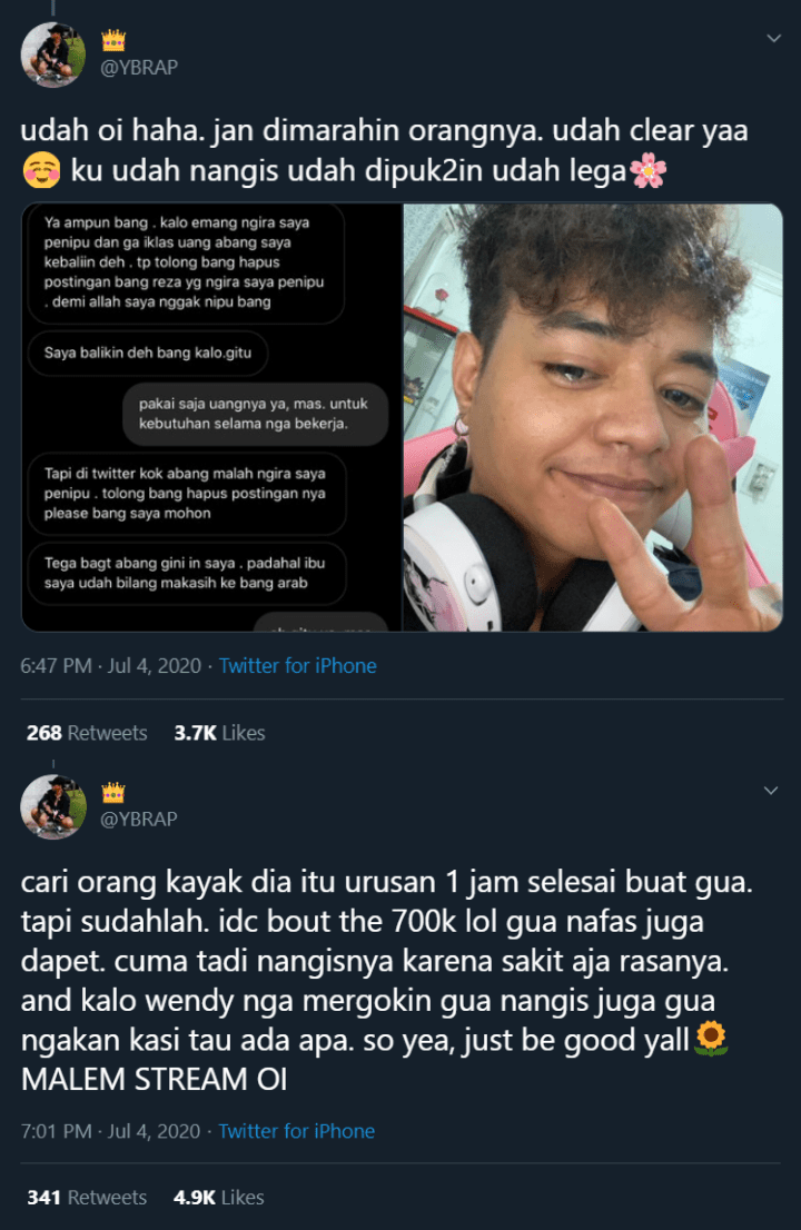 Tega Banget, Reza Arap Akui Ditipu Salah Satu Netizen Hingga Membuatnya Nangis