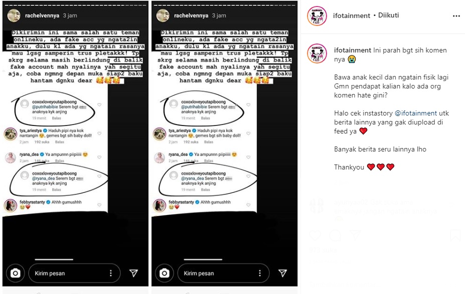 Anaknya Dicela Netter Pakai Fake Account, Rachel Vennya Beri Tanggapan Santai Tapi Menohok