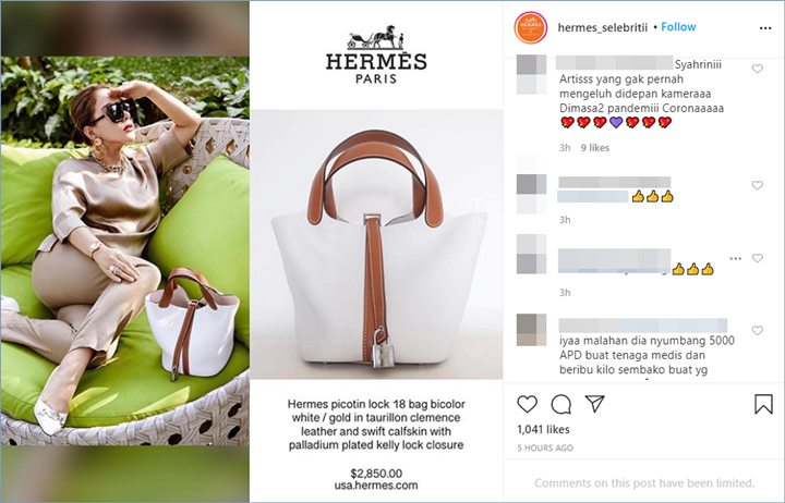 syahrini mendapatkan pujian dari warganet lantaran tak membahas dampak virus corona