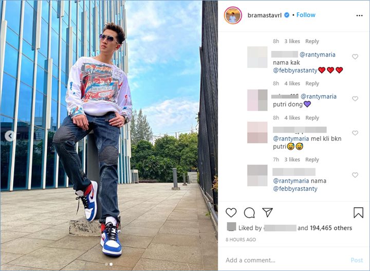 febby terseret di unggahan verrell bramasta