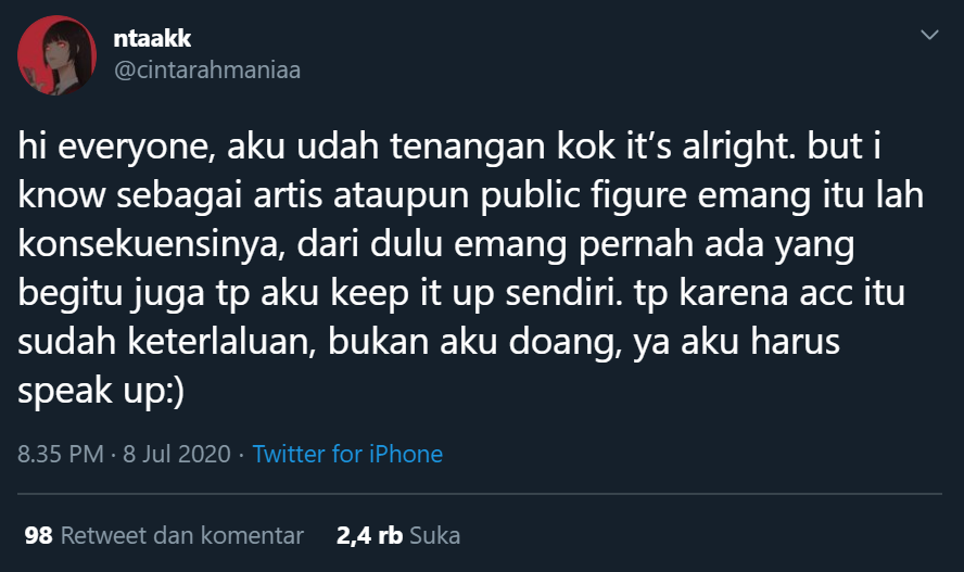 Cinta Kuya Ungkap Alasannya Takut Ngadu ke Orangtua Soal Jadi Korban Pelecehan Seksual