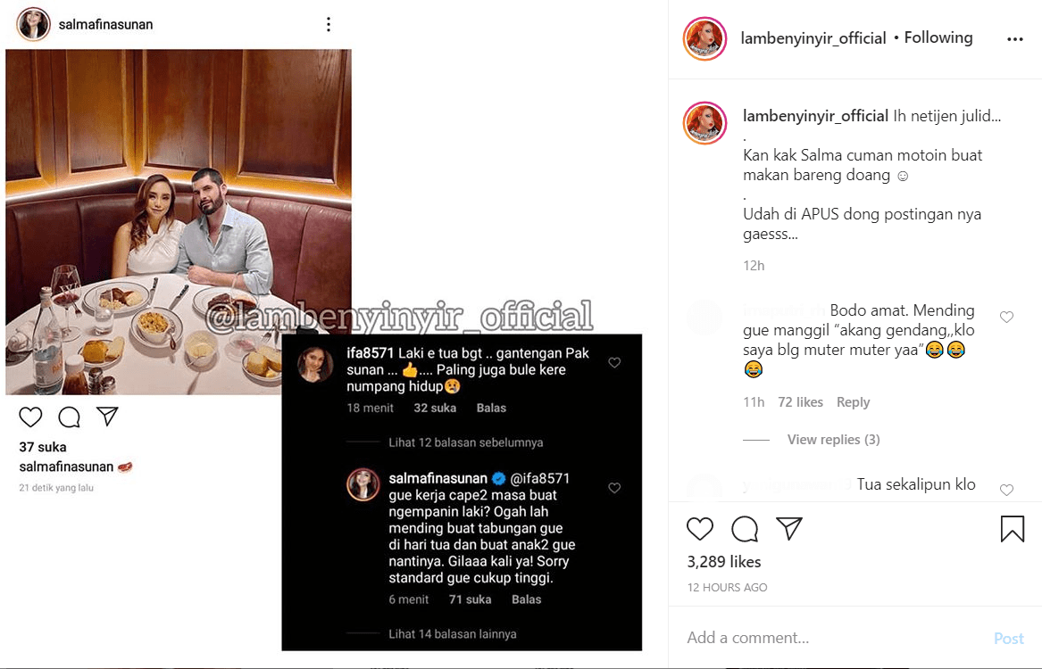 Salmafina Sunan Beri Balasan Menohok Soal Kekasih Bule Disindir Tua dan Numpang Hidup
