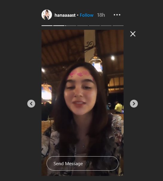 hana hanifah mengucapkan terima kasih atas dukungan warganet