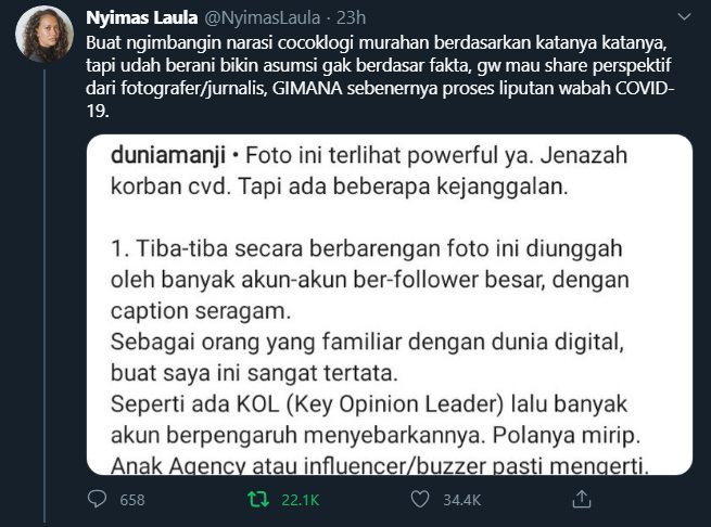 seorang jurnalis fotografi mengkritik opini anji