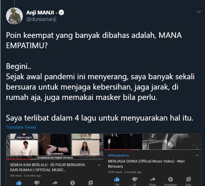 anji bantah tidak empati