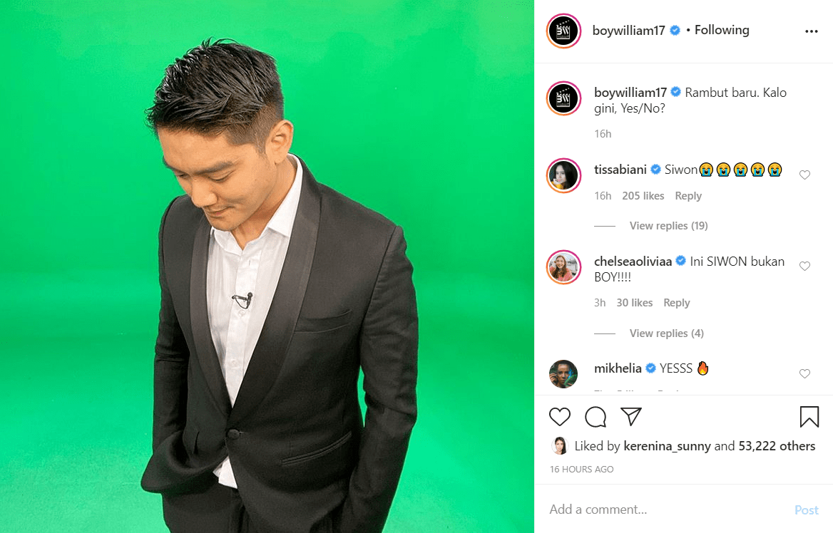 Boy William Pamer Gaya Rambut Baru, Dua Aktris Cantik Ini Serempak Sebut Mirip Siwon