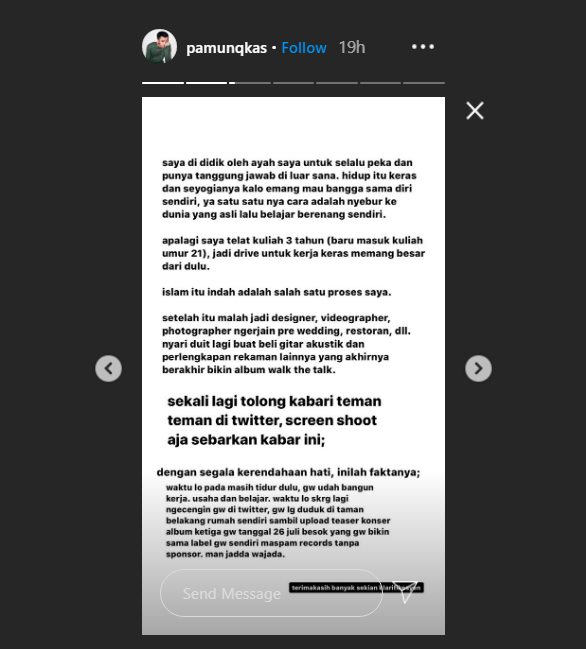 pamungkas membenarkan jika ia sempat mengisi acara islami di televisi sebagai band