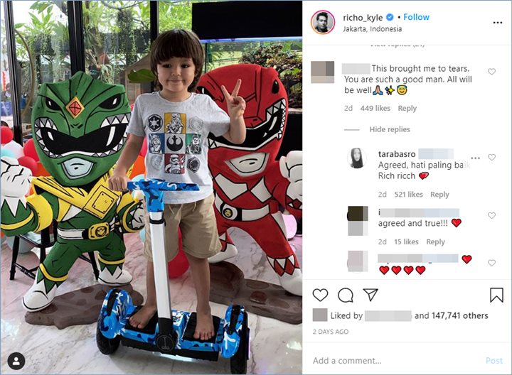 tara basro terlihat memberikan persetujuan terhadap salah satu warganet yang menyebut richard kyle baik