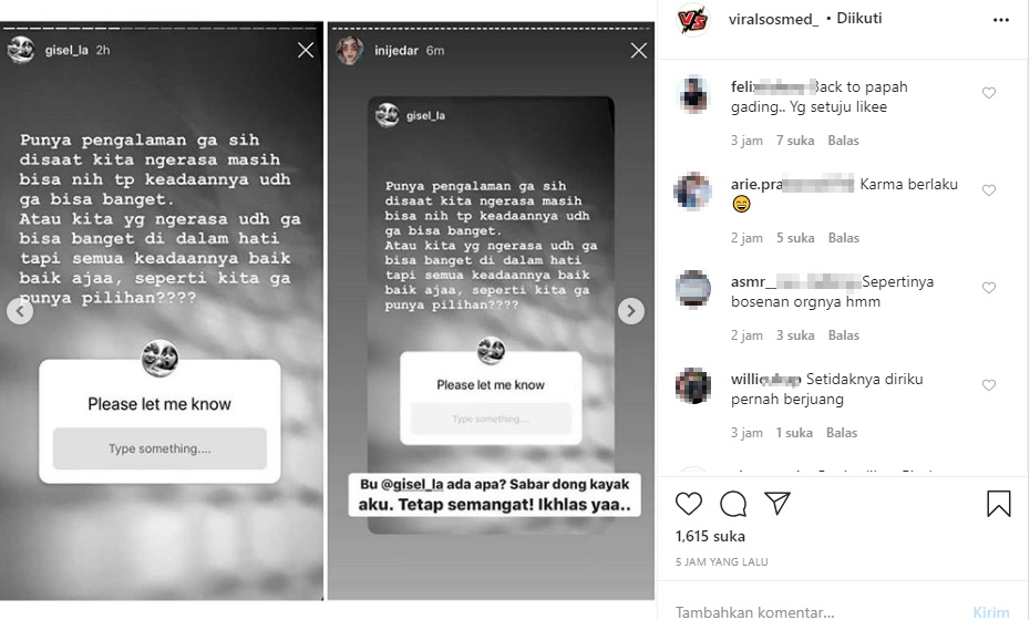 Gisella Anastasia Curhat Galau Sampai Disemangati Jessica Iskandar, Postingan Wijin Ikut \'Diserbu\'