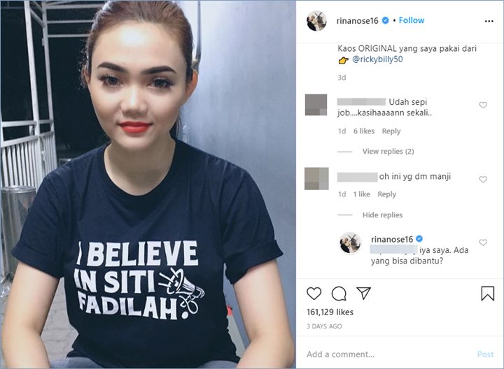 rina nose mangakui menjadi orang yang mengirim dm ke anji