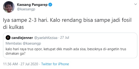 Ditanya Soal Sisa Opor di Momen Hari Raya, Intip Jawaban ‘Nyeleneh’ Kaesang Pangarep