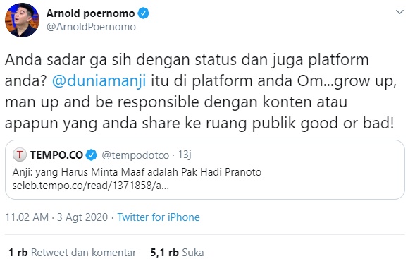 Chef Arnold ‘Semprot’ Anji Usai Sebut Narasumber Vlog ‘Obat Covid-19’ yang Harus Minta Maaf