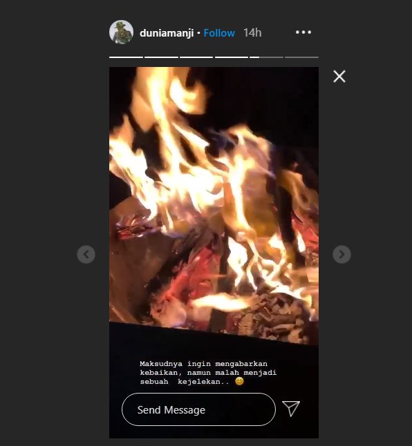 anji mengungkapkan alasan membagikan video wawancara bersama dengan hadi pranoto yang disebut berbohong setelah mengakui jika menemukan obat herbal penyembuh covid-19 melalui instagram story akun pribadinya