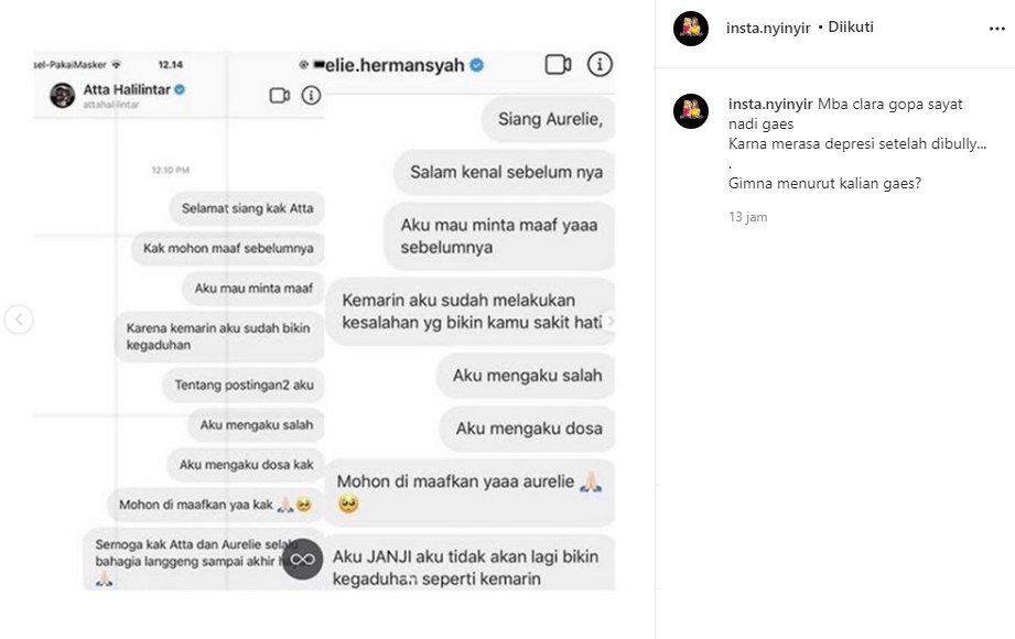 Sempat Ngaku Cinta Buta, Clara Gopa Kini ‘Mundur’ Hingga Minta Maaf ke Atta dan Aurel Hermansyah
