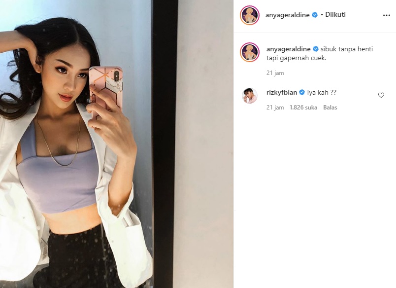 Rizky Febian Tinggalkan Komentar di Foto Terbaru Anya Geraldine, Fans \'Ngadu\' ke Ovi Rangkuti