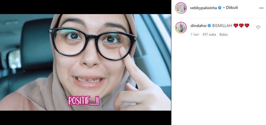 Vebby Palwinta Resmi Umumkan Kehamilan, Dinda Hauw Tulis Ucapan Bismillah Didoakan Nyusul