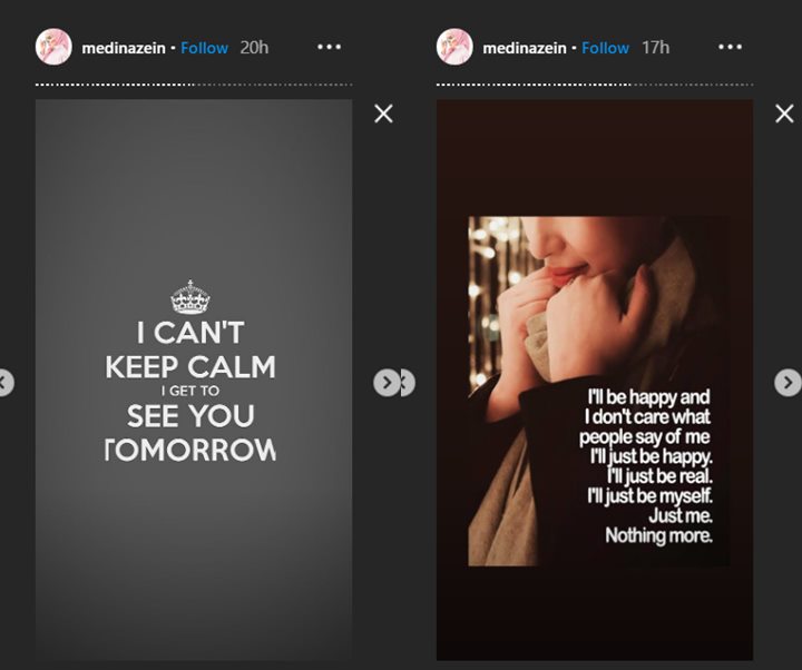 medina zein membagikan kata-kata bijak dan ayar al-qur\'an usai hebohnya pemberitaan mengenai laporannya diberhentikan
