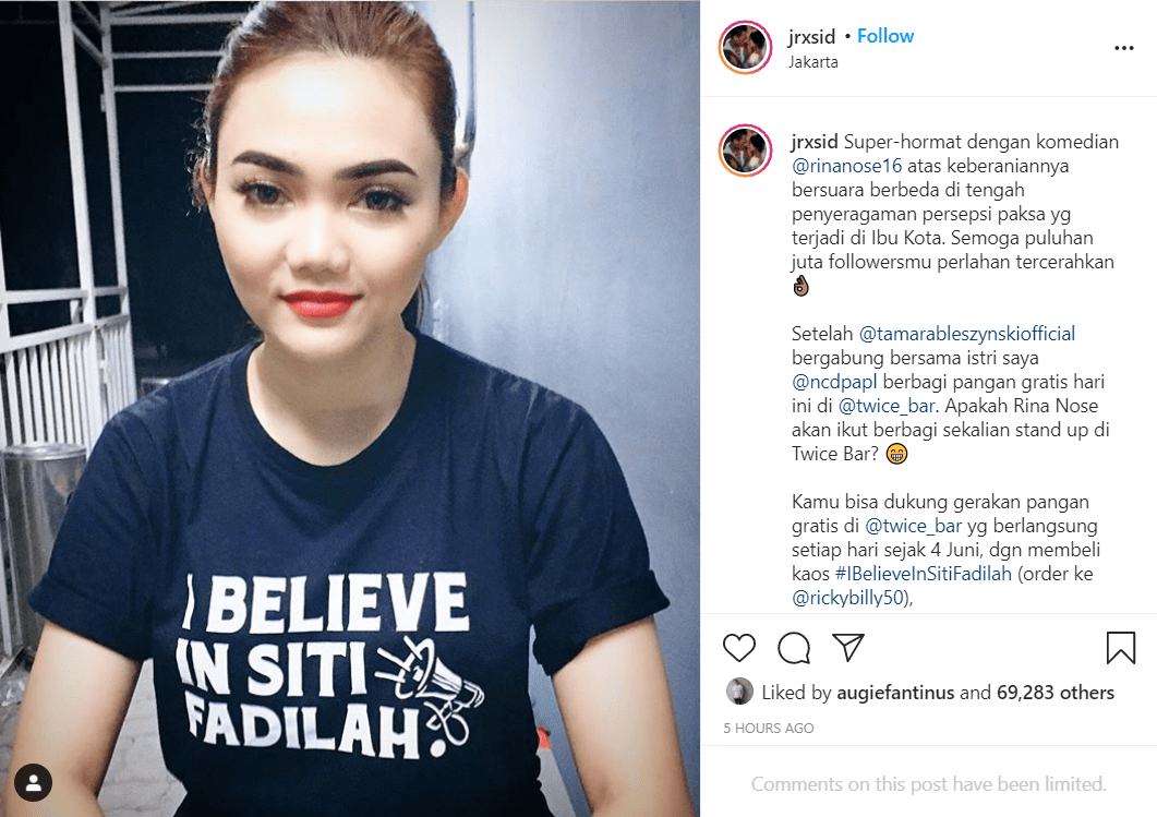 Jerinx SID Mendadak Puji Rina Nose Habis-habisan di IG, Ada Apa?