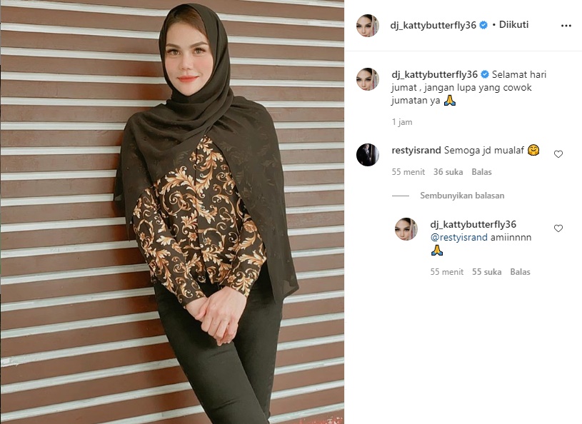 Tampil Tertutup Kini Didoakan Mualaf, Begini Jawaban Singkat DJ Katty Butterfly