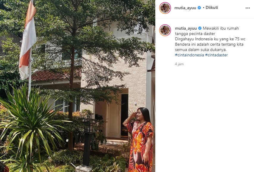 Mutia Ayu Peringati HUT RI Hormat ke Bendera Pakai Daster, Ingatkan Ini Tentang Sosok Glenn Fredly