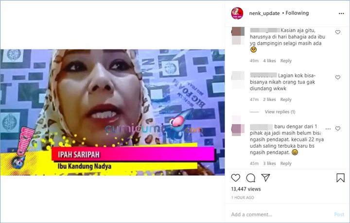 ibu nadya menceritakan mengenai alasan sang putri tidak mengundangnya di resepsi pernikahan dengan rizki dangdut academy